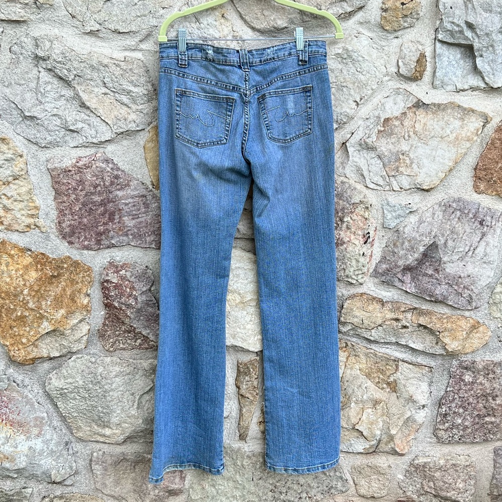 Bare Feet Shoes Super Low Rise Stretch Bootcut Denim Jeans. View 5